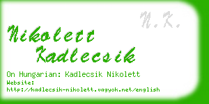 nikolett kadlecsik business card